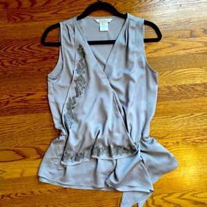 Costa Blanca pewter blouse with stone details.